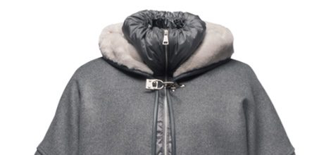 Abrigo gris con bolsillos de pelo de la colección otoño/invierno 2015 de la firma Fay
