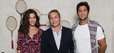 Rocío Crusset con Fernando Verdasco y Luis González director general de Springfield 2015