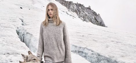 Jersey de cuello alto de punto gris de la colección otoño/invierno 2015/2016 de Mango