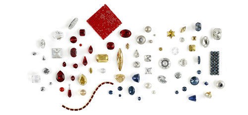 Cristales rojos y dorados de Swarovski de la colección de Jean Paul Gaultier para el otoño/invierno 2016/2017