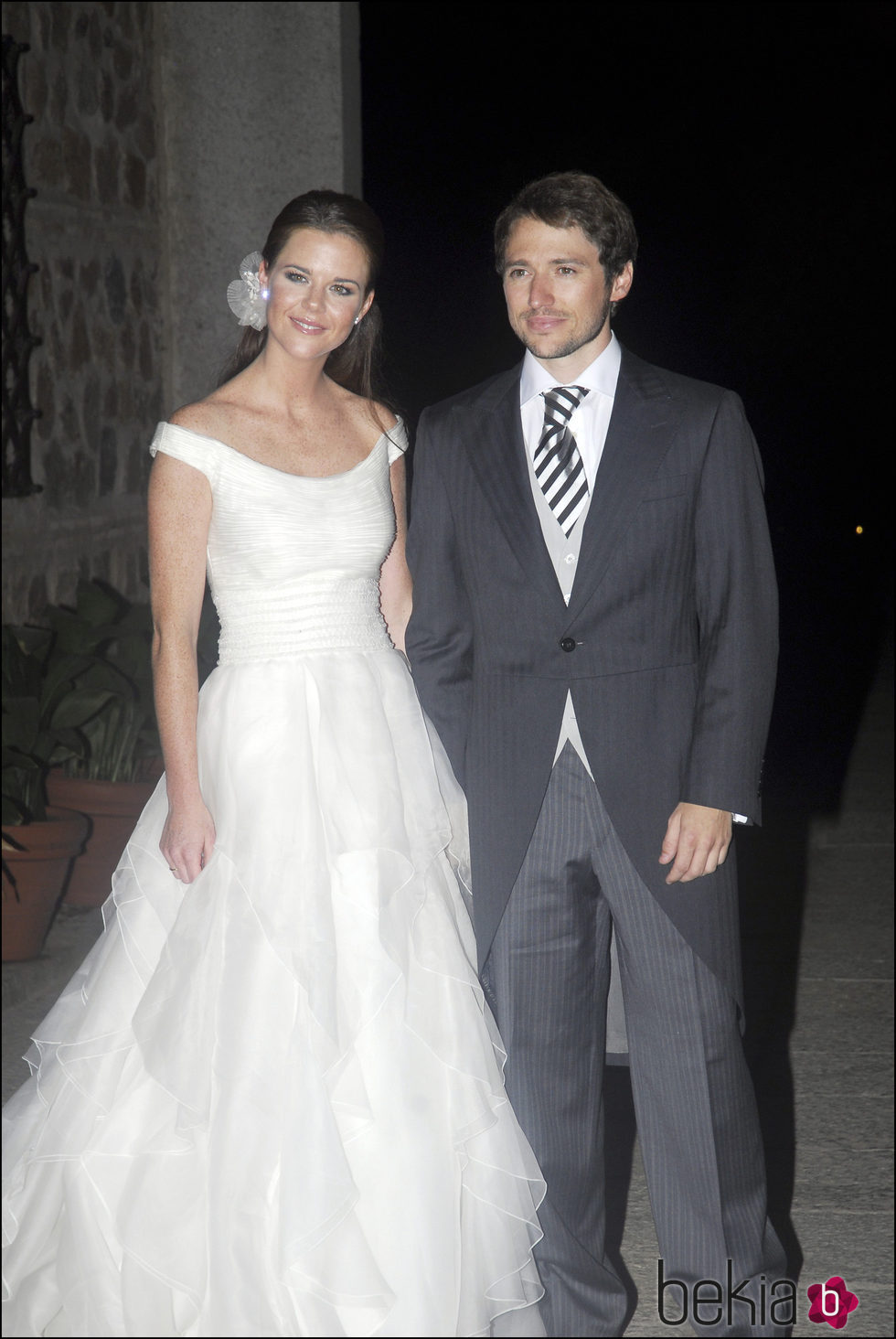 Amelia Bono con un vestido de Pronovias en su boda con Manuel Martos