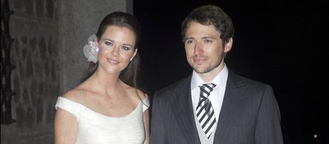 Amelia Bono con un vestido de Pronovias en su boda con Manuel Martos