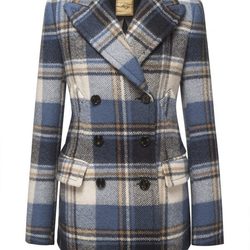Abrigo de cuadros azules naranjas y grisáceos de la colección para el otoño/invierno 2015/2016