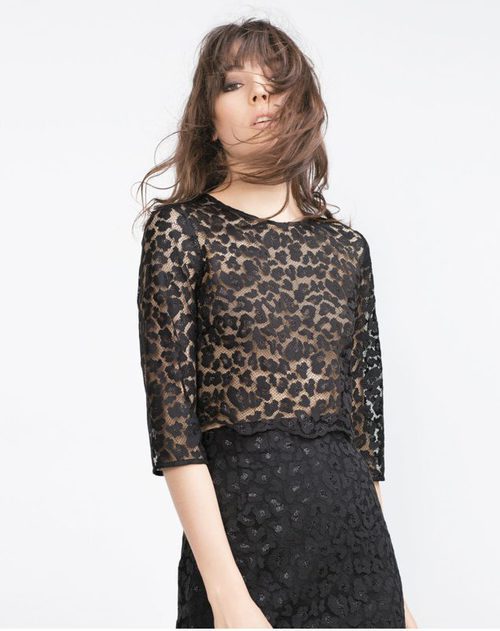Camisa y pantalón animal print en negro de la colección de Zara Evening