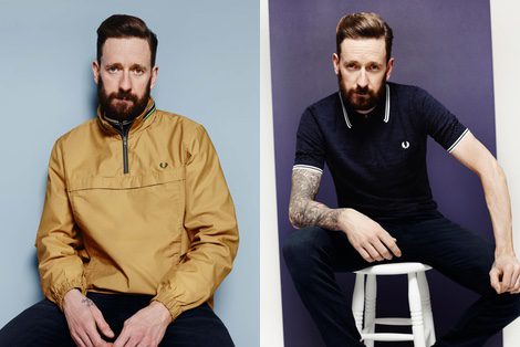 Bradley Wiggins con un cardigan de su colección invierno 2016 para Fred Perry