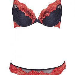 Conjunto lencero rojo y azul marino de la Lya para el otoño/invierno 2015/2016
