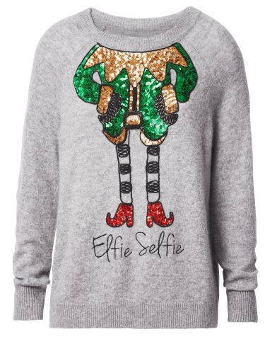 Jersey gris Elfie Selfie de la colección Navidad 2015 de la firma H&M