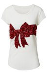 Camiseta blanca con lazo rojo de la colección Navidad 2015 de la firma H&M