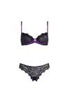 Conjunto negro y morado de la colección de Navidad 2015 de Yamamay