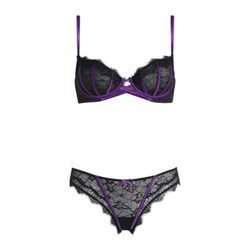 Conjunto negro y morado de la colección de Navidad 2015 de Yamamay