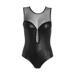 Body negro de cuero de la colección de Navidad 2015 de Yamamay