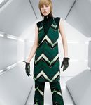 Conjunto de vestido y pantalón en tonos verdes y negro de la colección de H&M otoño/Invierno 2015-2016