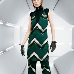 Conjunto de vestido y pantalón en tonos verdes y negro de la colección de H&M otoño/Invierno 2015-2016