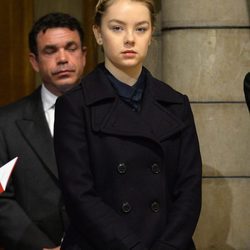 Princesa Alexandra de Hanover con chaquetón negro en el Día Nacional de Mónaco