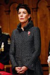 Carolina de Mónaco con chaquetón en tonos metalizados y negro en el Día Nacional de Mónaco
