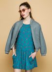 Vestido azul verdoso con estampado floral de la colección otoño/invierno 2015/2016 de Dolores Promesas