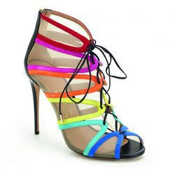 Sandalia de tacón multicolor de la colección Edgargo Osorio for Salvatore Ferragamo