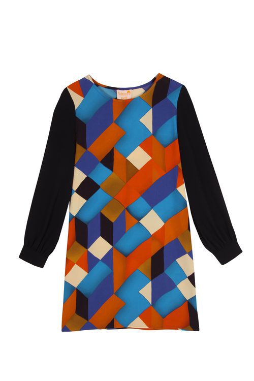 Vestido de manga larga con formas geométricas de la colección otoño/invierno 2015/2016 de Dolores Promesas