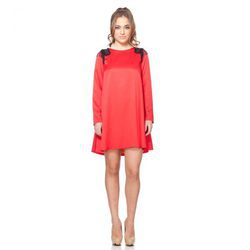 Minivestido rojo con hombreras negras de la colección otoño/invierno 2015/2016 Dorado vs. Plata de RocknRom