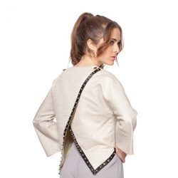 Camisa beige con espalda asimétrica de la colección otoño/invierno 2015/2016 Dorado vs. Plata de RocknRom