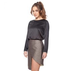 Falda plateada asimétrica y camisa negra con detalle de estrellas de la colección otoño/invierno 2015/2016 Dorado vs. Plata de RocknRoma