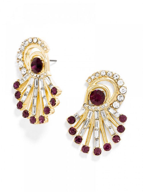 Pendientes plateados de la colección de joyas de BaubleBar presentada por Olivia Palermo para la Navidad 2015