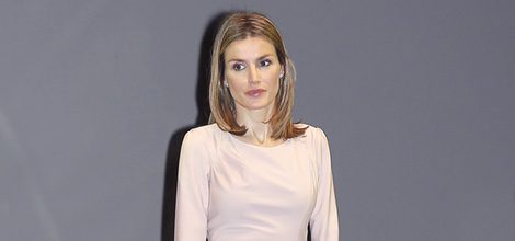 La Princesa Letizia con un vestido rosa de Felipe Varela en los Premios V de Vida 2011