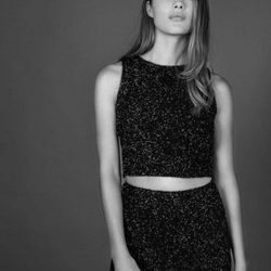 Top y falda negros con purpurina de la colección Fiesta invierno 2015/2016 de Bershka