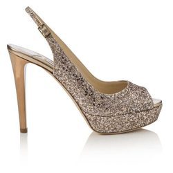 Zapato de tacón peeptoe glitter de la línea Let it Shine de la colección Cruise 2015 de Jimmy Choo
