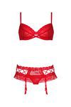 Conjunto de encaje rojo con cintas cruzadas de Yamamay
