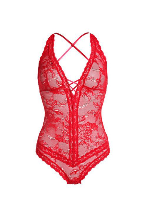 Body lencero rojo de encaje de Yamamay
