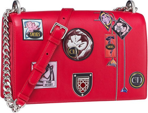 Bolso rojo pequeño rectangular con asa larga de cadena de la línea 'Dior Paradise'