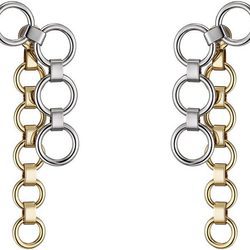 Pendientes largos en plata y dorado con círculos de la línea 'Dior Paradise'