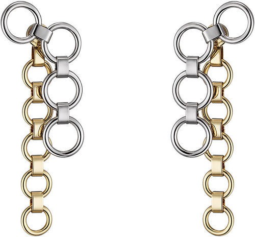 Pendientes largos en plata y dorado con círculos de la línea 'Dior Paradise'
