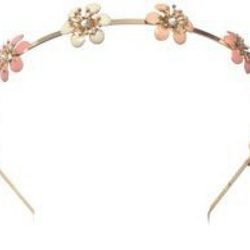 Diadema dorada con flores rosas de Claire's primavera/verano 2016