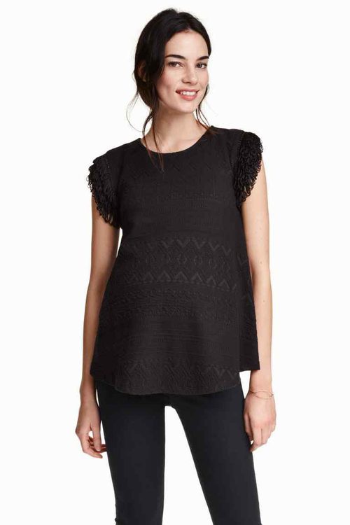 Top de punto estampado de la línea premamá de H&M para la temporada AW 2015