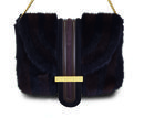 Clutch negro en piel de visón y becerro de Salvatore Ferragamo temporada invierno 2015