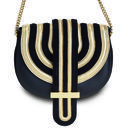 Bolso de hombro negro en piel de becerro de Salvatore Ferragamo temporada invierno 2015