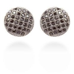 Pendientes botón de piedras preciosas negras de la línea 'Edurne for Luxor' para la temporada invierno 2015