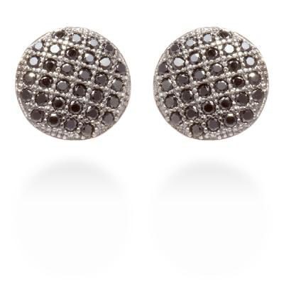 Pendientes botón de piedras preciosas negras de la línea 'Edurne for Luxor' para la temporada invierno 2015