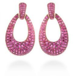 Pendiente Jawahar con piedras preciosas rosas de la línea 'Edurne for Luxor' para la temporada invierno 2015