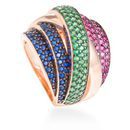 Anillo Luam de piedras preciosas multicolor de la línea 'Edurne for Luxor' para la temporada invierno 2015