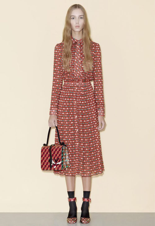 Vestido estampado de estilo retro para la línea Pre-Fall 2016 de Valentino