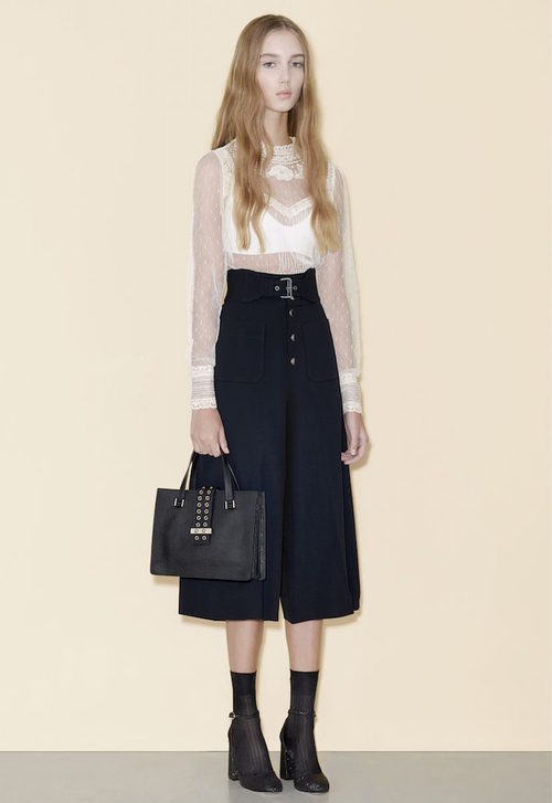 Pantalones palazzo y top transparente para la línea Pre-Fall 2016 de Valentino