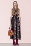Vestido largo con mix de tejidos en tul transparente y estampado para la línea Pre-Fall 2016 de Valentino