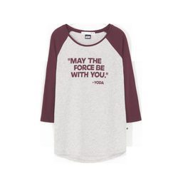 Camiseta gris de manga larga en rojo con frase de 'Star Wars' para Lefties