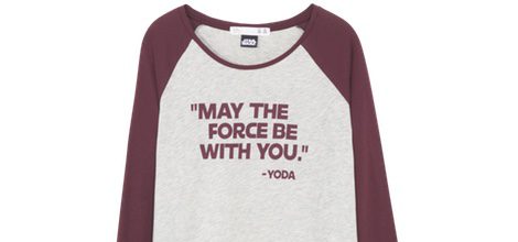 Camiseta gris de manga larga en rojo con frase de 'Star Wars' para Lefties