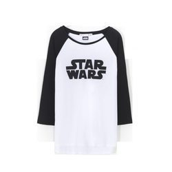 Camiseta blanca con logo y mangas negras de 'Star Wars' para Lefties