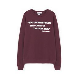 Sudadera granate con frase en blanco de 'Star Wars' para Lefties