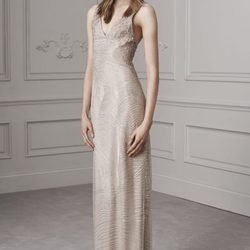 Vestido largo recto con superposición de telas de Ralph Lauren para la colección Pre-Fall 2016